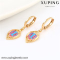 27230 xuping wholesale simple designed gold plated earrings